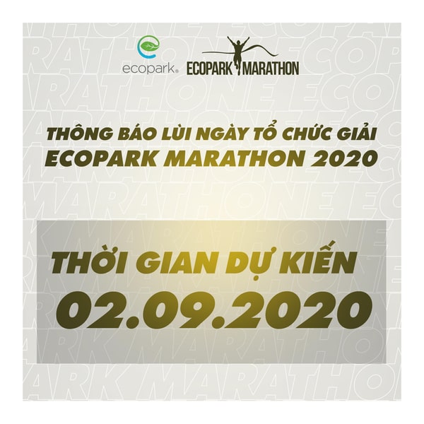 Thumbnail THÔNG BÁO LÙI NGÀY TỔ CHỨC GIẢI ECOPARK MARATHON 2020