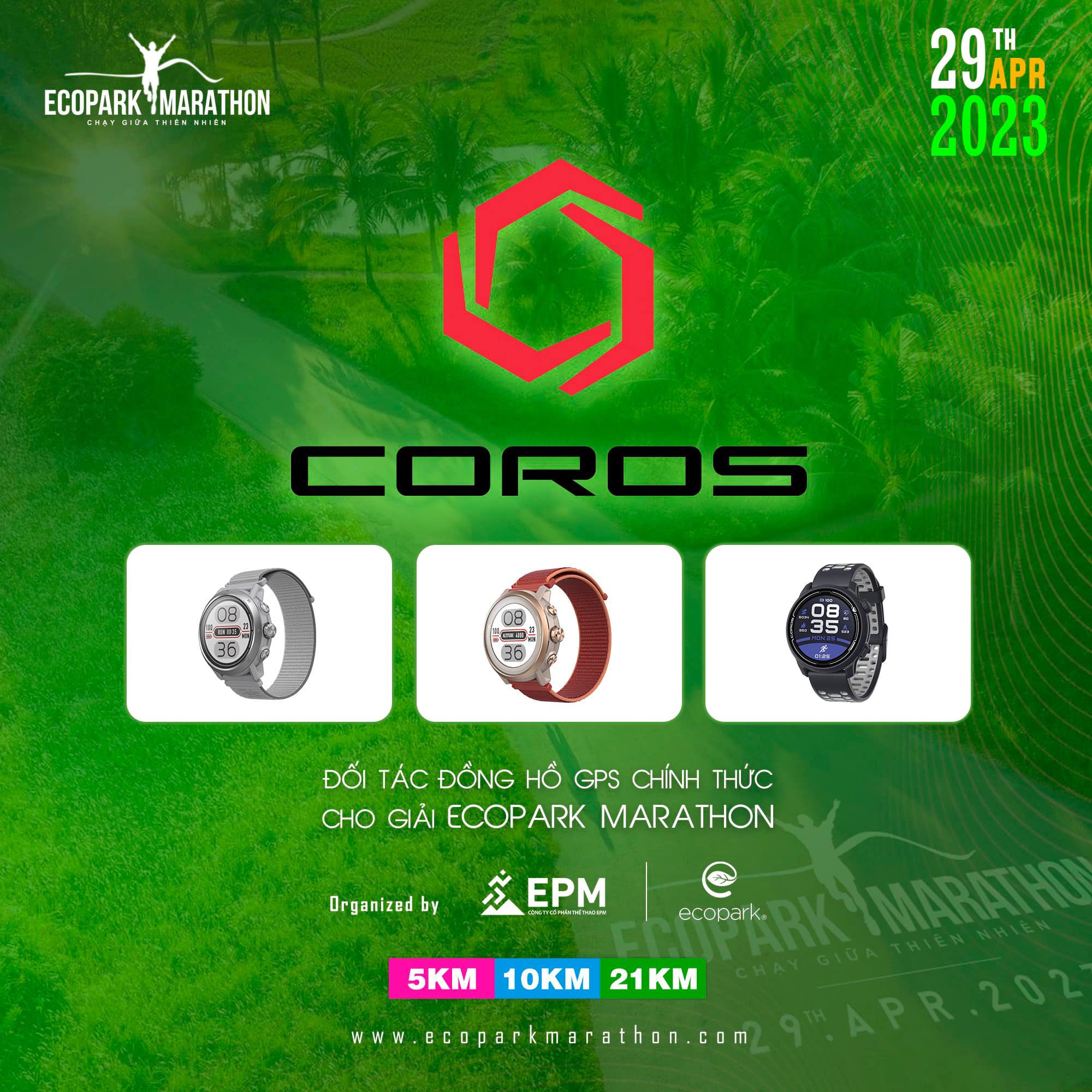 Thumbnail COROS: ĐỐI TÁC ĐỒNG HỒ GPS CHÍNH THỨC CỦA GIẢI ECOPARK MARATHON