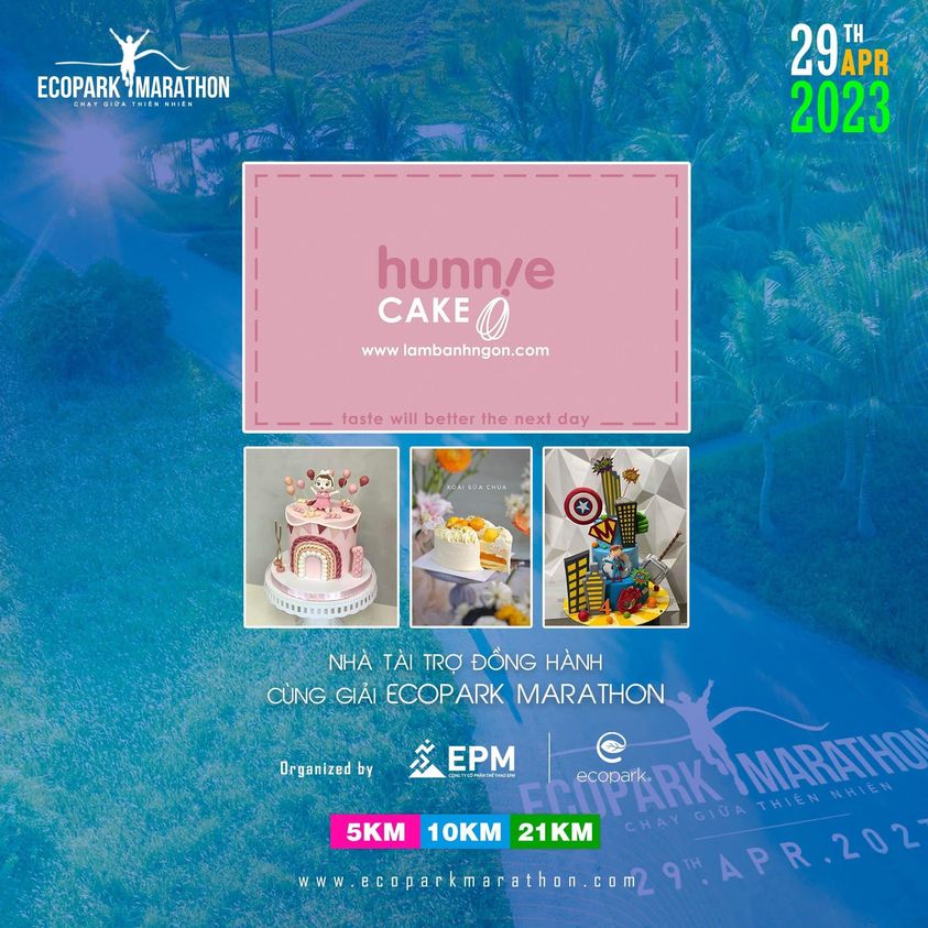 Thumbnail hunnie CAKE: NHÀ TÀI TRỢ ĐỒNG HÀNH CÙNG GIẢI ECOPARK MARATHON