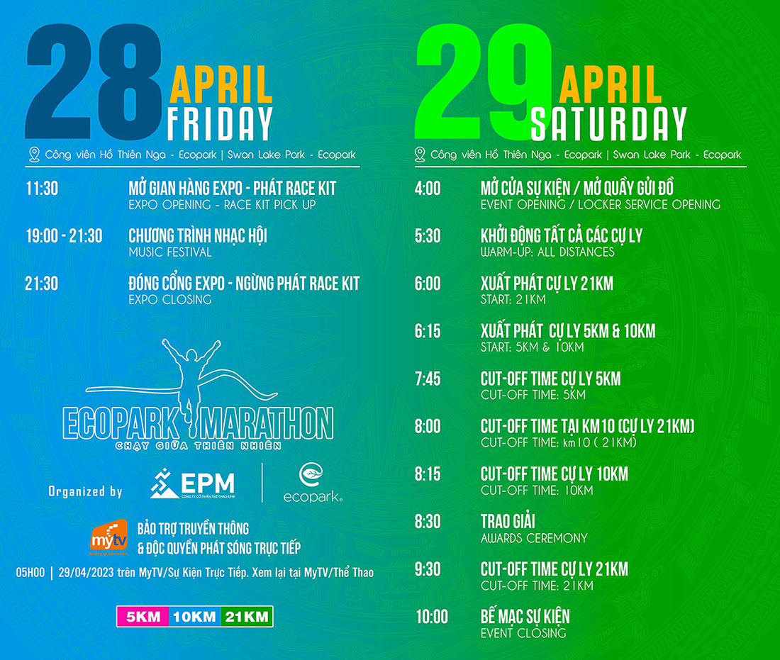 Thumbnail Lịch trình sự kiện Ecopark Run 2023 / Event Schedule