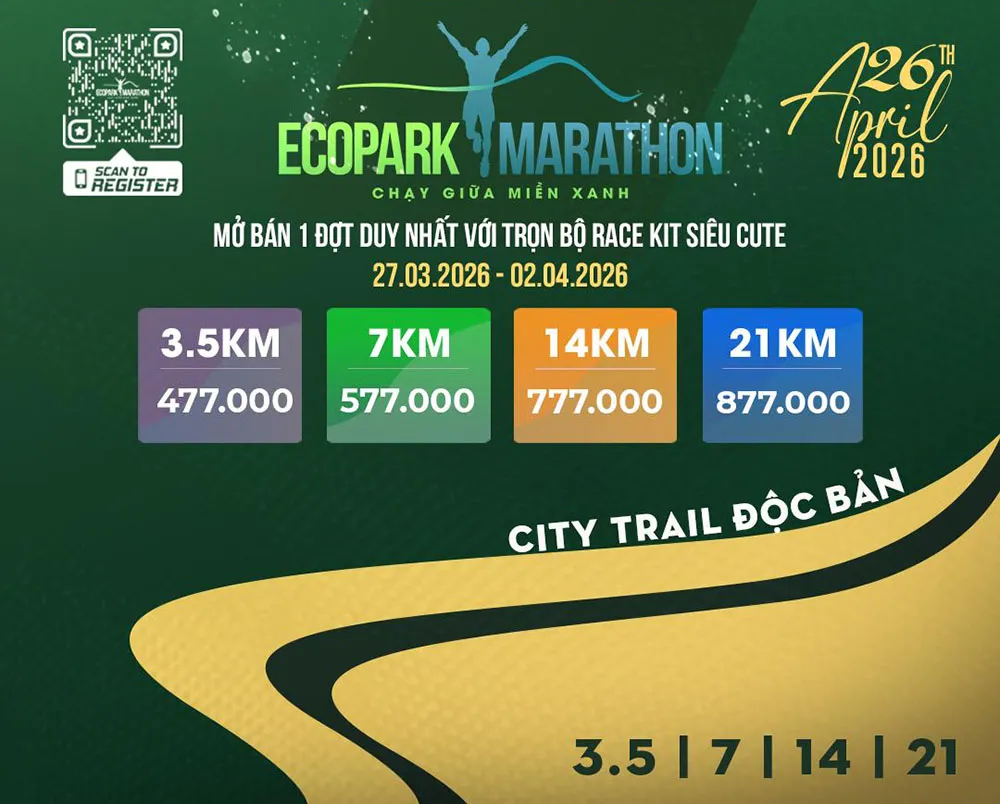 Thumbnail Mở cổng đăng ký standard giải chạy Ecopark City Trail 2026