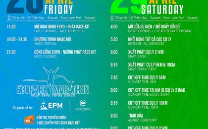 Lịch trình sự kiện Ecopark Run 2023 / Event Schedule